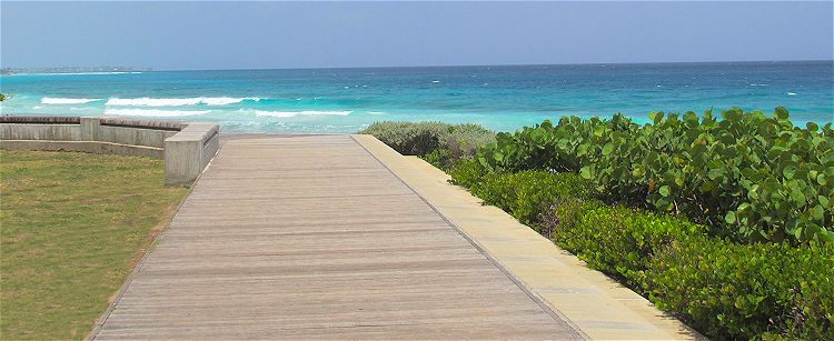 Barbados boardwalk in summer